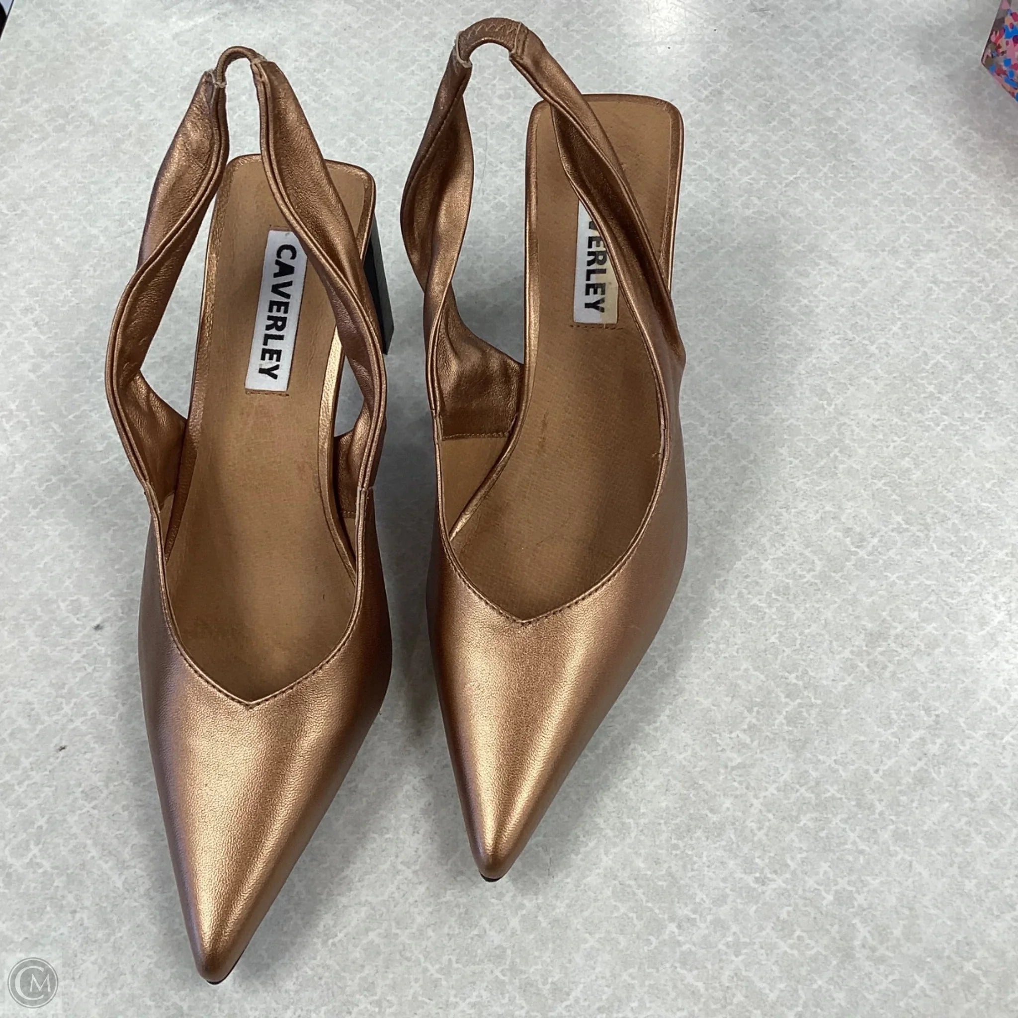 Shoes Heels Block By Anthropologie In Bronze, Size: 8.5 Chic Designer Heels