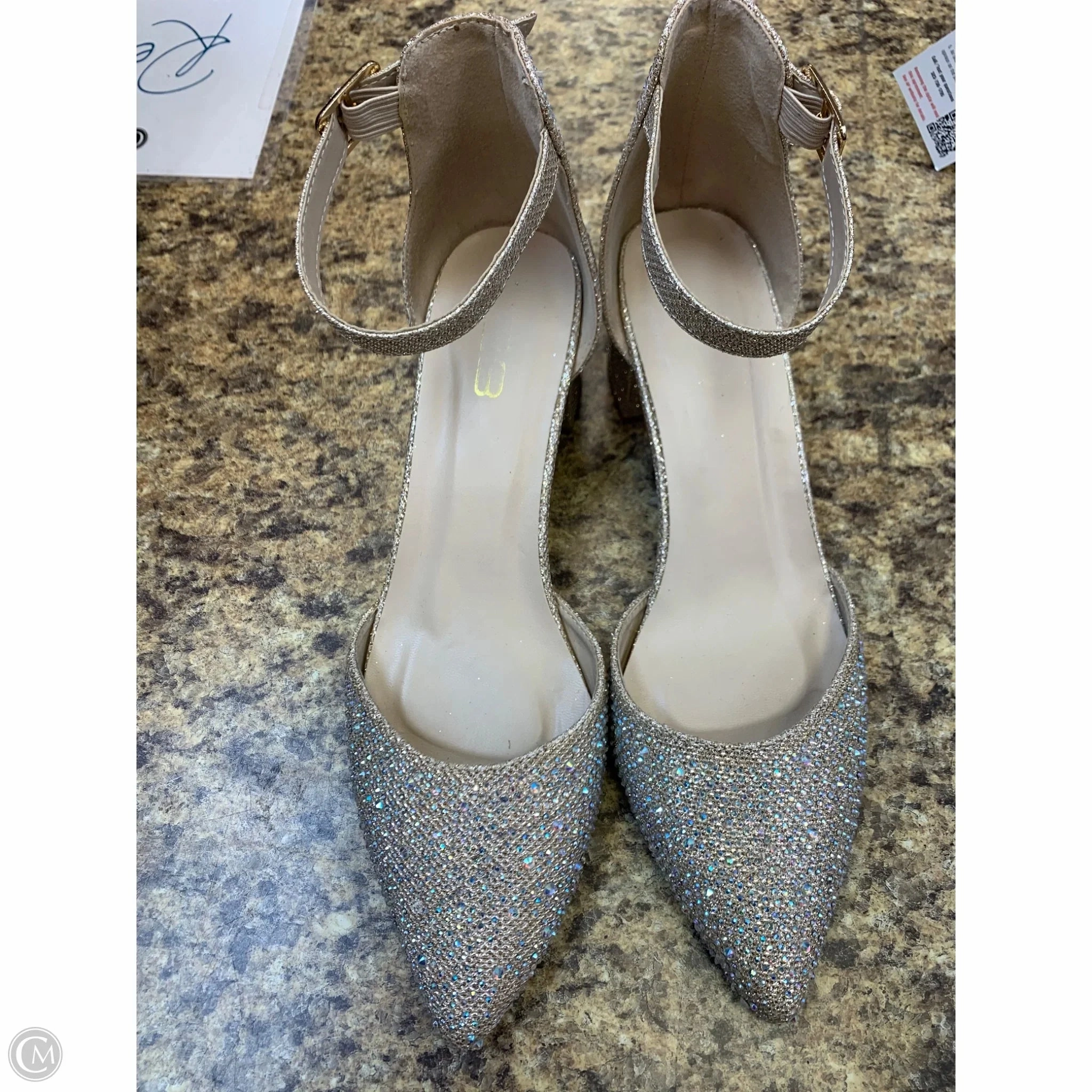 Vintage Pumps Shoes Heels Block By Cmf In Beige, Size: 10