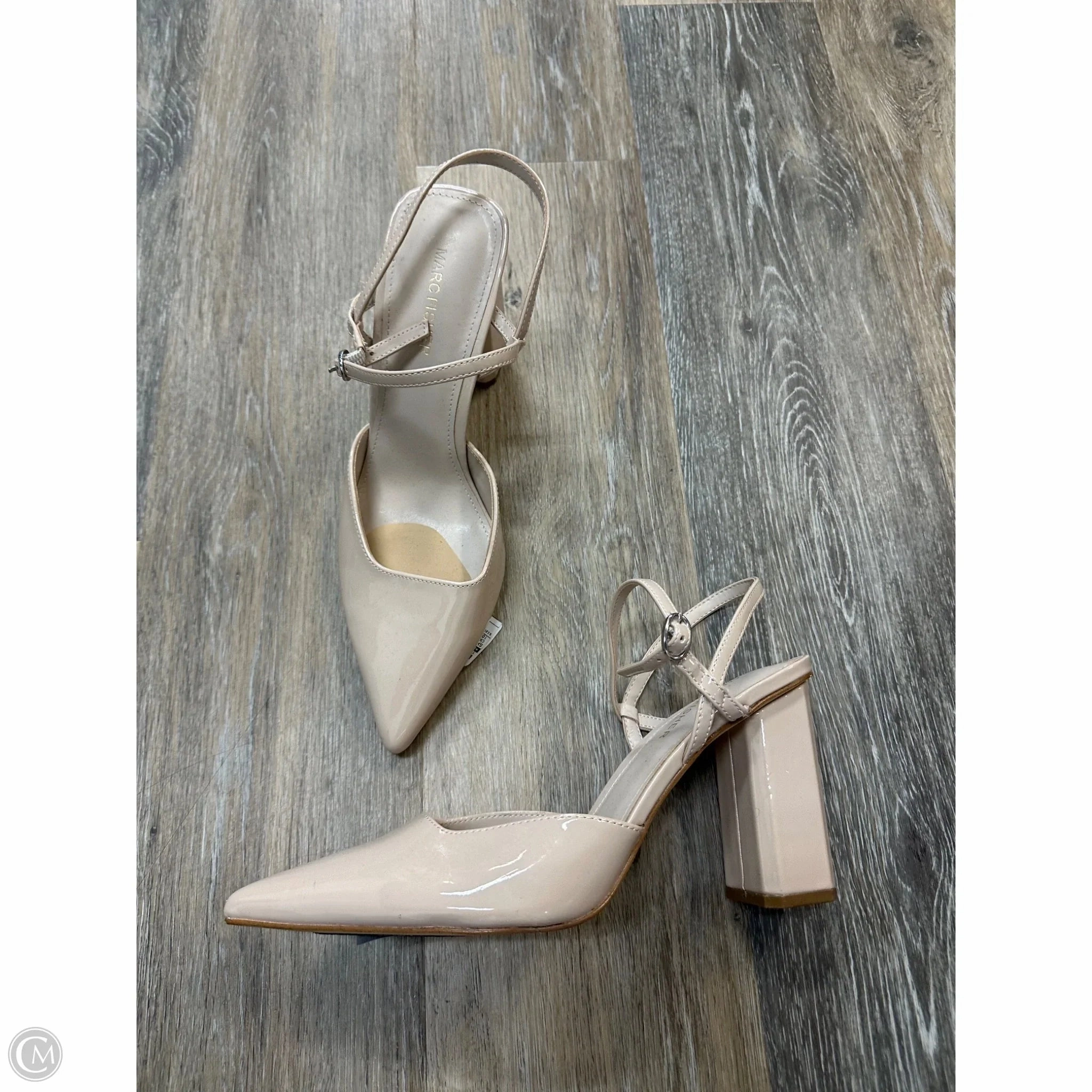 Shoes Heels Block By Marc Fisher In Cream, Size: 10 Comfortable Straps Chunky Wedge Heels