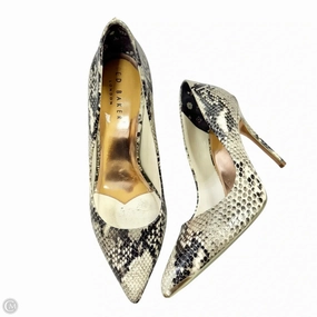 Pointed Toe Shoes Heels Stiletto By Ted Baker In Snakeskin Print, Size: 10