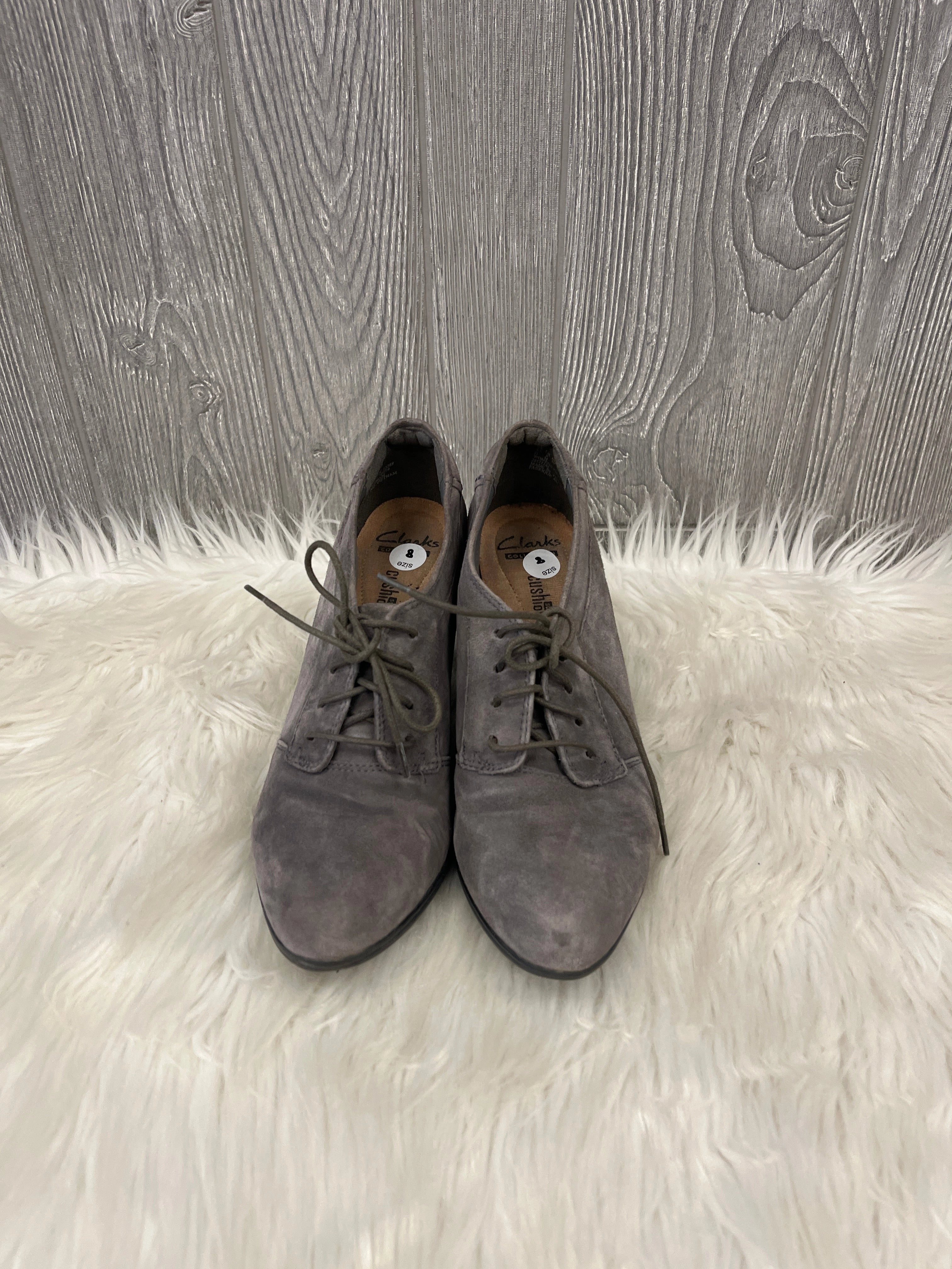 Shoes Heels Block By Clarks In Grey, Size: 8 Autumn footwear