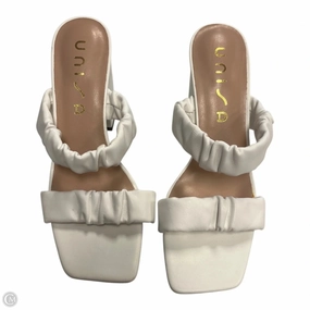 Shoes Heels Block By Unisa In White, Size: 7.5 Leather