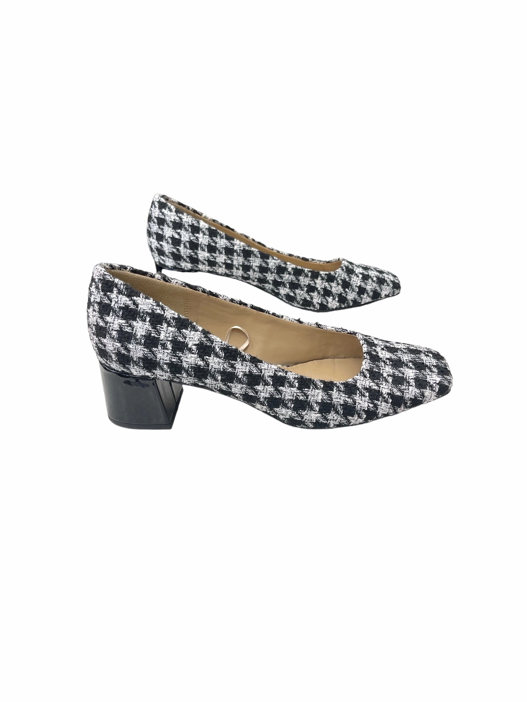 Low Top Style Wedding Day Stilettos Shoes Heels Block By Ann Taylor In Black & White, Size: 10