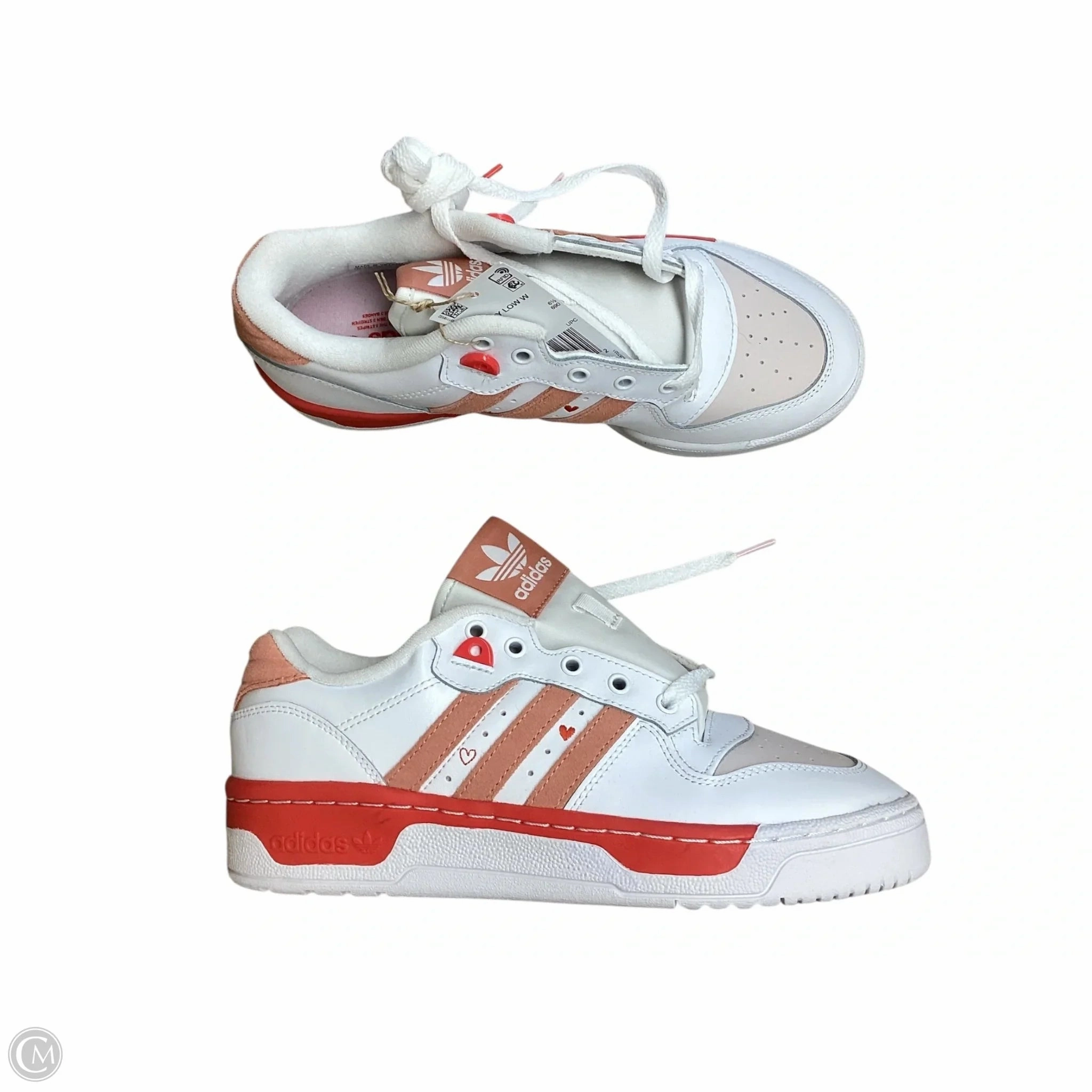 Shoes Sneakers By Adidas In Pink & White, Size: 8 Double Stitched Seams