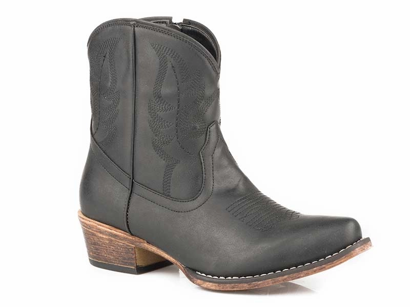 Roper Ladies Shay Shortie Boots Style 09-021-1567-2642 Metallic Edge Active Lifestyle