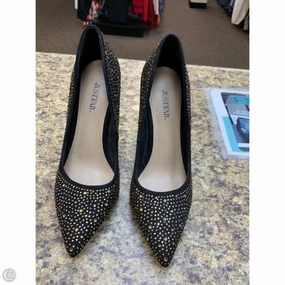 Soft Sandals Bold Wedding Heels Shoes Heels Stiletto By Just Fab In Black & Gold, Size: 10