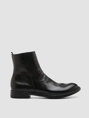 HIVE 010 - Black Leather Boots Deep Black