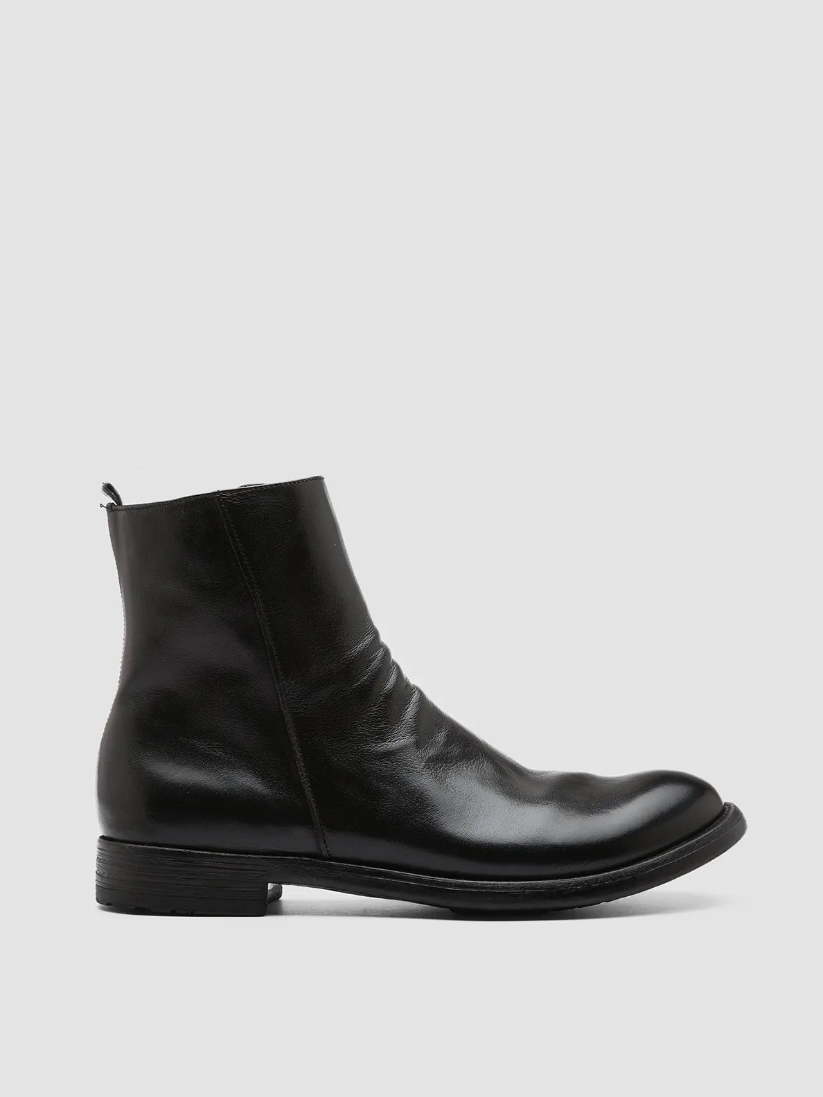 HIVE 010 - Black Leather Boots Deep Black