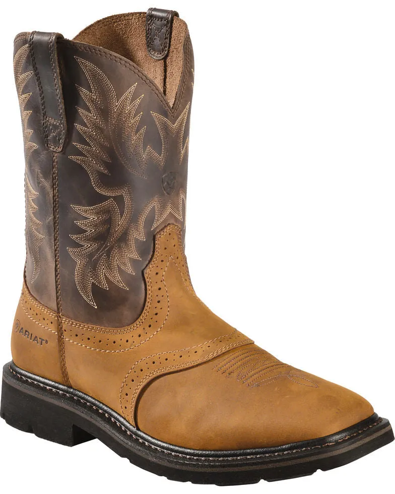 Ariat Sierra Pull-On Western Square Toe Work Boots Style 10010148 Casual Footwear Casual Outfit