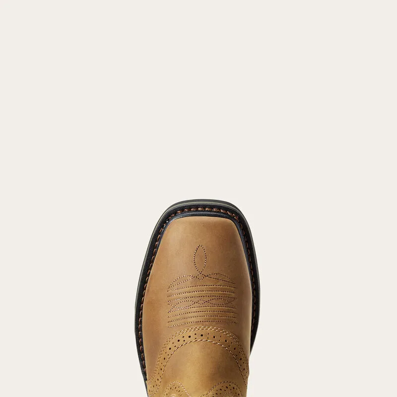 Ariat Sierra Pull-On Western Square Toe Work Boots Style 10010148 Gloss Shine Reliable Footwear