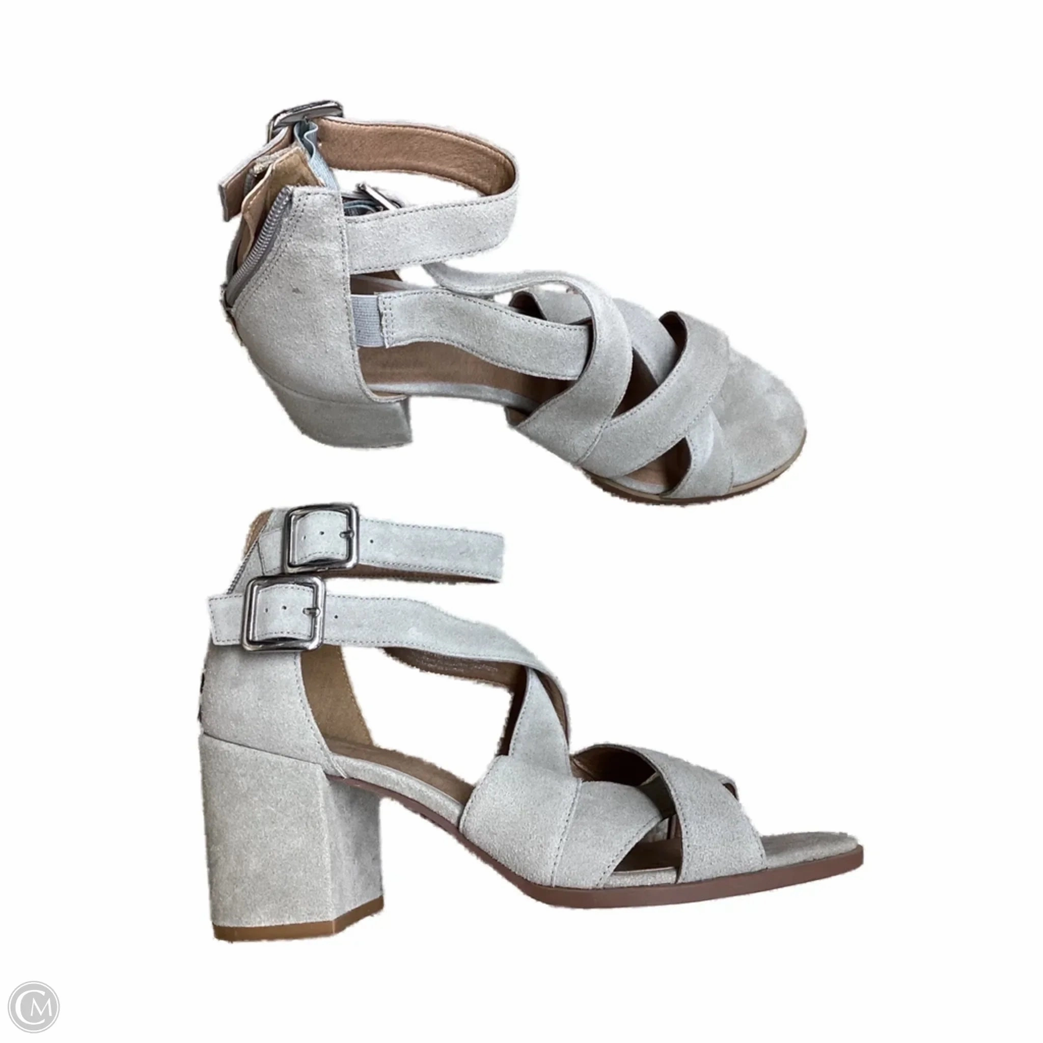 Shoes Heels Block By Bp In Grey, Size: 8.5 Adjustable Straps Comfortable Soles