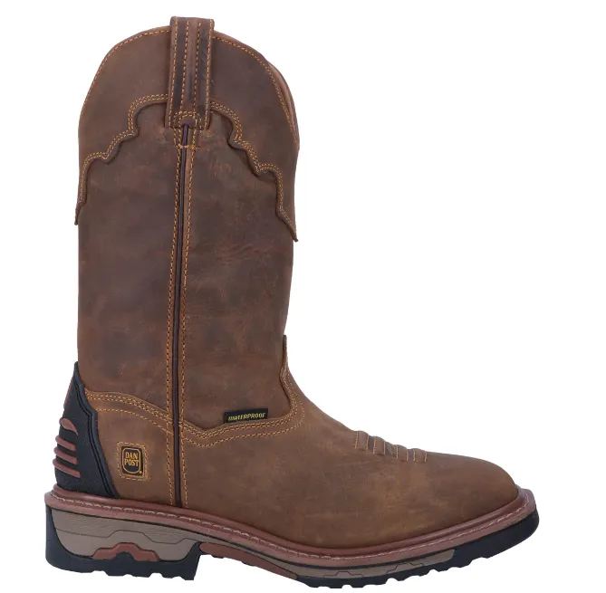 Dan Post Men's Blayde Waterproof Pull On Work Boots Style DP69402 Anti Odor All Day Worker Durable Sole