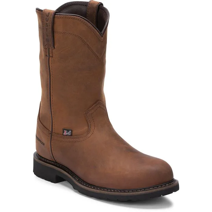 Justin Mens Drywall Pull On Steel Toe Boots Style SE4961 Thermal Core Snowy Path gift pick