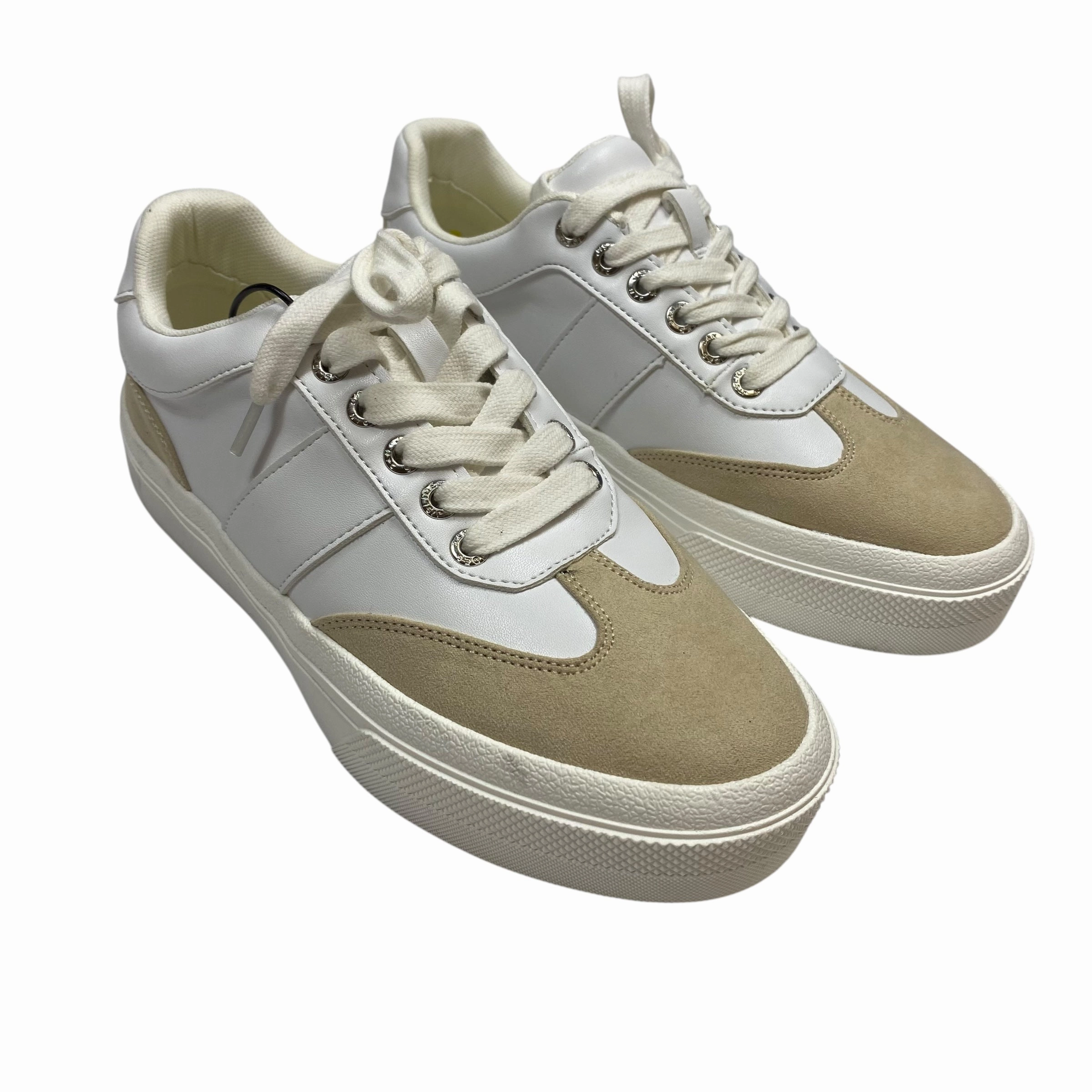 Impact Ready Shoes Sneakers By J Slides In Tan & White, Size:7.5