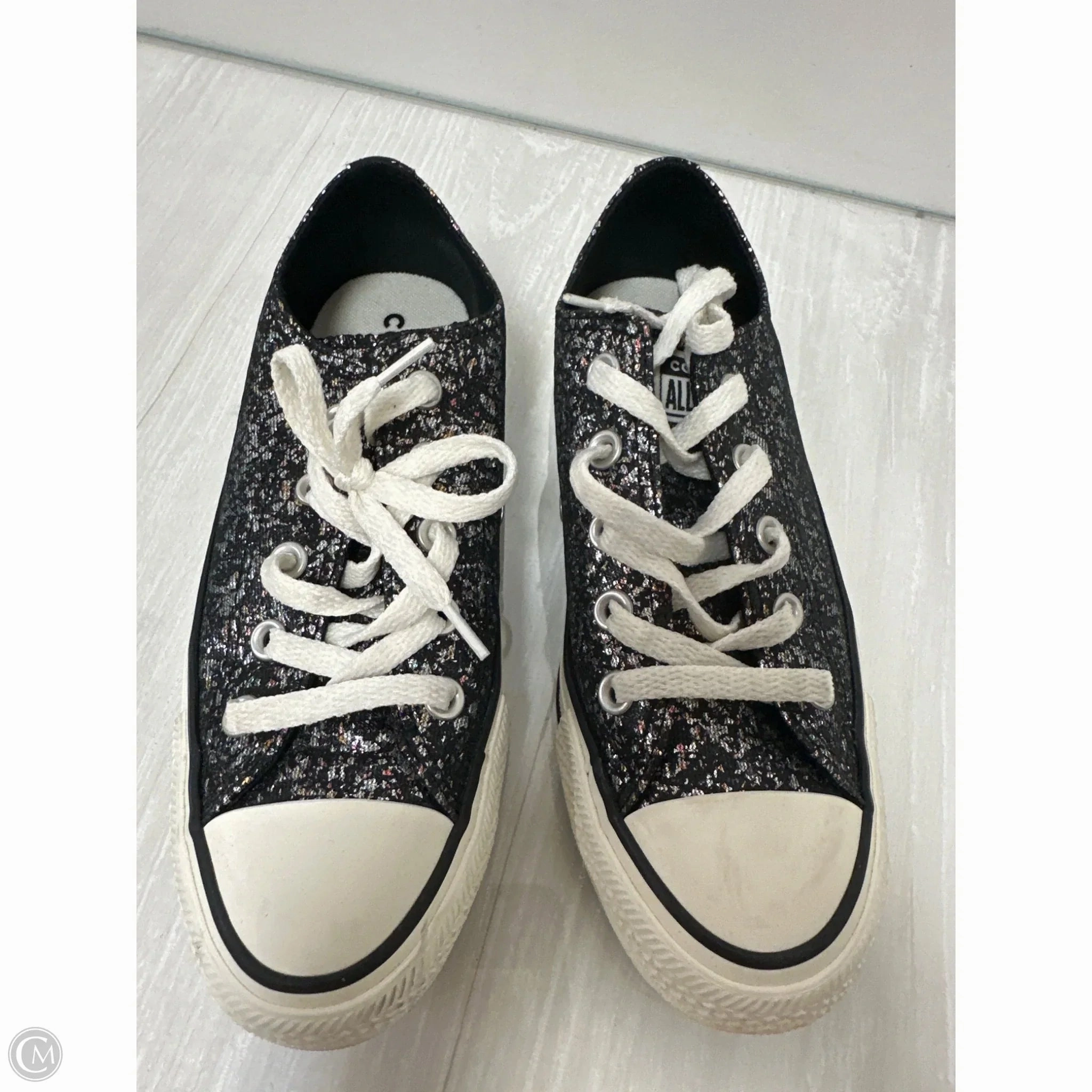 Shoes Sneakers By Converse In Black & Silver, Size: 6 Clean Edge