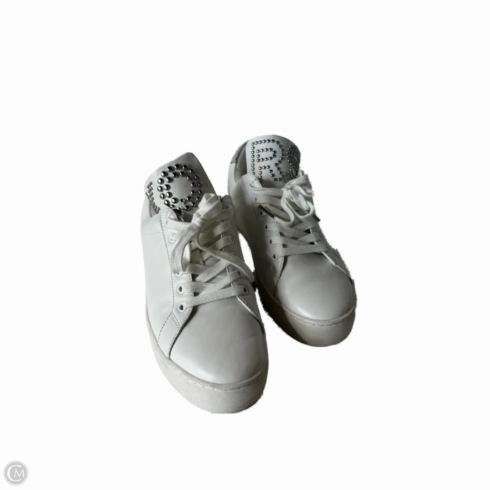 Shoes Sneakers By Michael By Michael Kors In Silver & White, Size: 9.5 High Top Look Flattering Fit