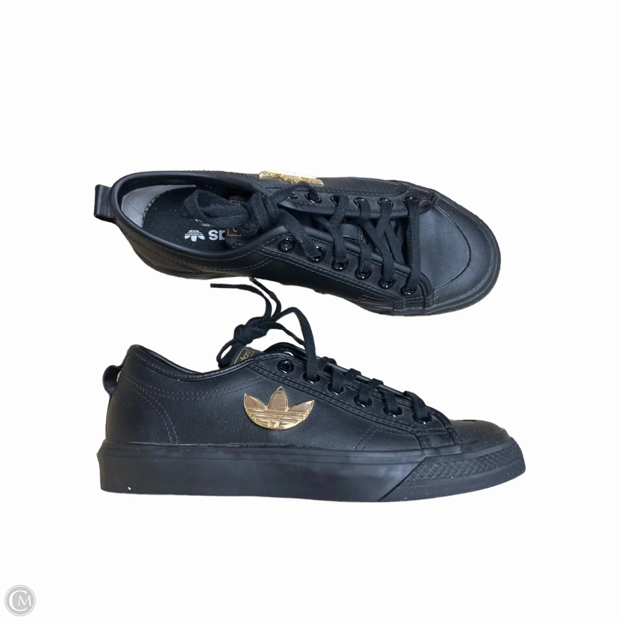 Reinforced sidewalls Hexagonal Traction Shoes Sneakers By Adidas In Black & Gold, Size: 6.5