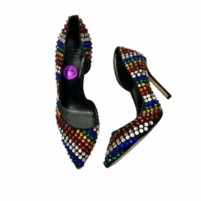 Rainbow Print Shoes Heels Stiletto By Inc, Size: 5.5 Metallic Stilettos
