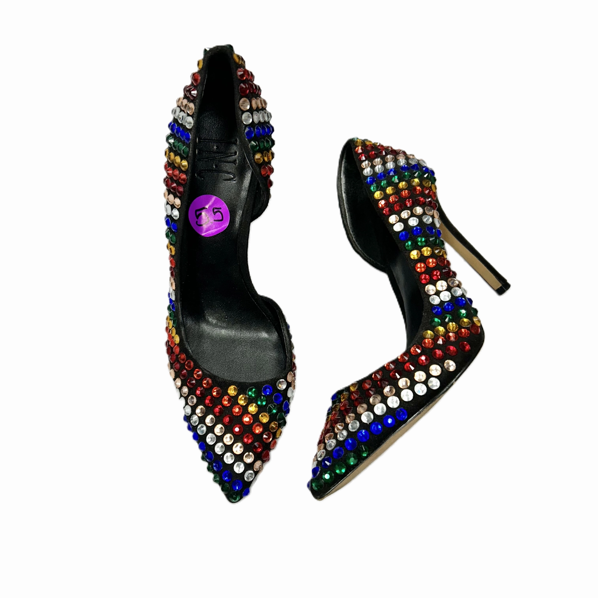 Rainbow Print Shoes Heels Stiletto By Inc, Size: 5.5 Metallic Stilettos