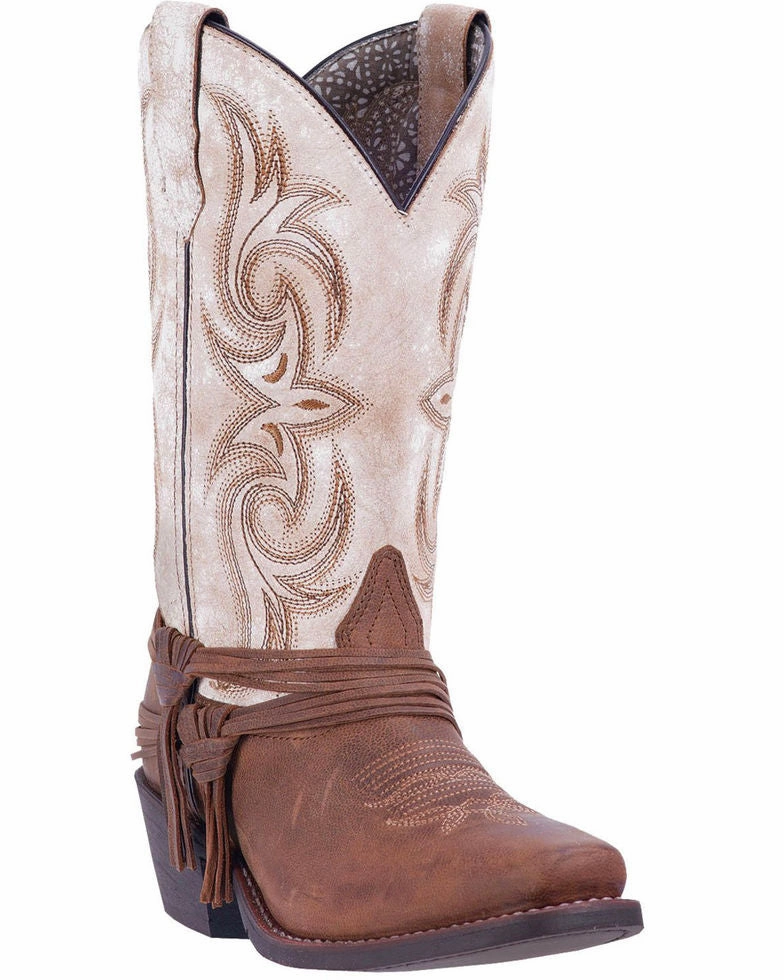 Padded Interior Work Commute Laredo Womens Myra Ankle Fringe Western Square Toe Boots Boots 51091