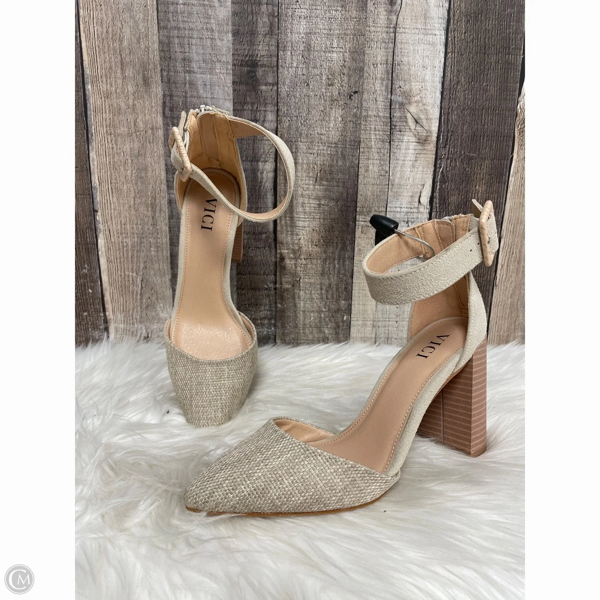 Anti Slip Vintage Style Heels Shoes Heels Block By Vici In Tan, Size: 6.5