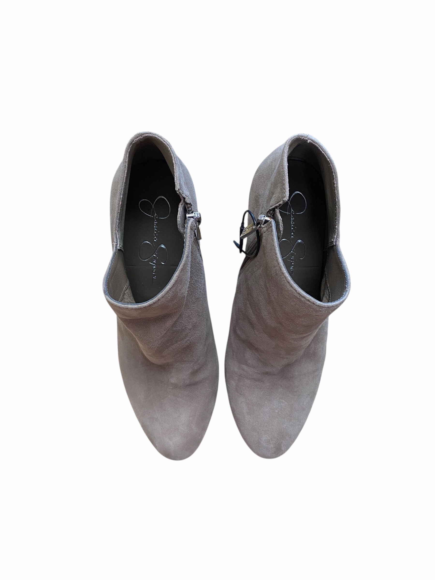 Shoes Heels Stiletto By Jessica Simpson In Grey, Size: 8 Peep Toe Sandals Lightweight Sole