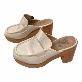Shoes Heels Block By beast In Cream, Size:5.5 Anti Odor Bold Open Toe Heels