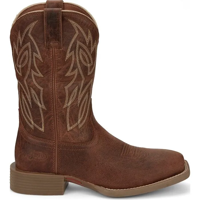 Footwear Support JUSTIN MENS CANTER SQUARE TOE WESTERN BOOTS STYLE SE7516