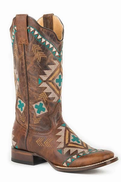 ROPER WOMENS MAI SQUARE TOE WESTERN BOOT STYLE 09-021-7022-1423 Soft Lining