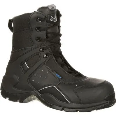 Thick Grip Stability Base ROCKY MENS 1ST MED CARBON FIBER TOE PUNCTURE-RESISTANT SIDE-ZIP WATERPROOF PUBLIC SERVICE BOOT STYLE FQ0911113