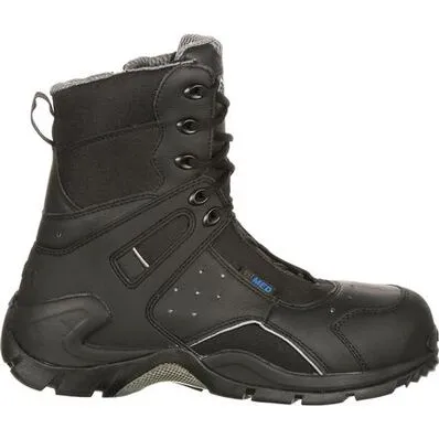 Durable Shell Adventure Journey ROCKY MENS 1ST MED CARBON FIBER TOE PUNCTURE-RESISTANT SIDE-ZIP WATERPROOF PUBLIC SERVICE BOOT STYLE FQ0911113