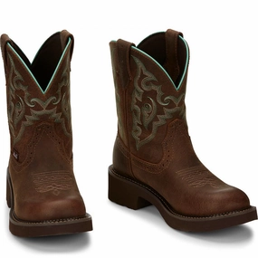 Justin Gypsy Womens Round Toe Western Boots Style GY9606 Pull Tab Urban Comfort