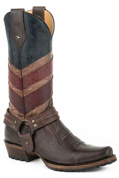 ROPER MENS OLD GLORY HARNESS BIKER BOOTS STYLE 09-020-7001-1164 Practical Choice