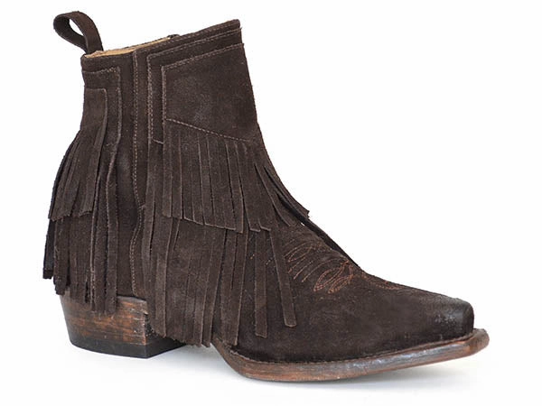 Roper Brown Ladies Fringe Jessie Snip Toe Boot Style 12-021-5105-0353 Urban Comfort Versatile Mood