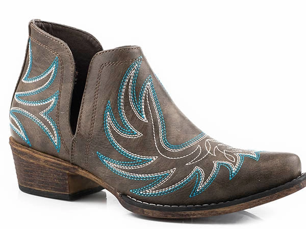 Roper Ladies Ava Ankle Boots Style 09-021-1567-1004 Kid Fun synthetic material