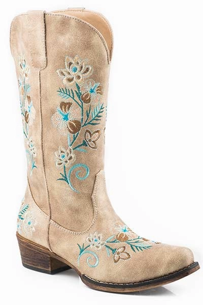 Flexible Frame Weekend Camping Seamless Style Roper Ladies Riley Floral Boots Style 09-021-1566-2856