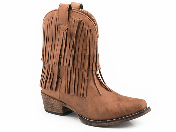 Roper Ladies Riley Fringe Shortie Boots Style 09-021-1567-3040 Winter Ready Fit Urban Style