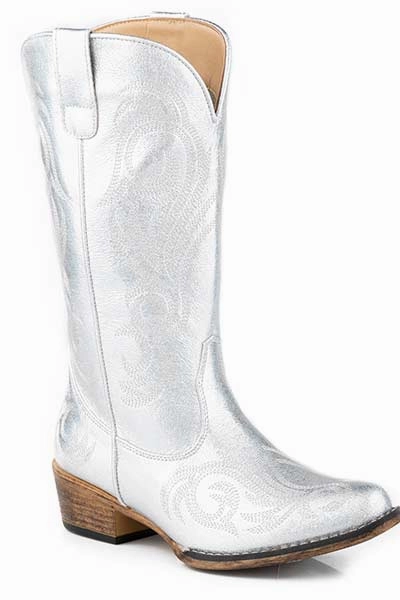 Roper Ladies Riley Metallic Snip Toe Boots Style 09-021-1566-3245 Eco Material Hiking Trails