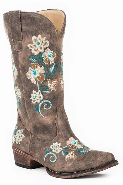 Fashionable Design Roper Ladies Snip Toe Riley Floral Boot Style 09-021-1566-2419
