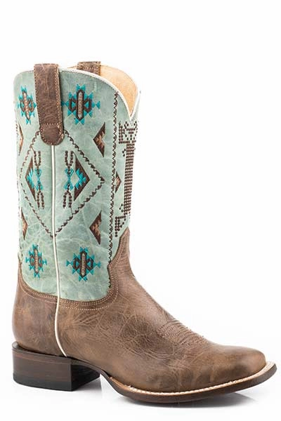 Strong material Sleek Comfort Roper Ladies Square Toe Out West Boot Style 09-021-7016-8381