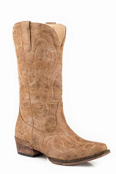 Relaxed Fit Anti Odor Outdoor Explorer Roper Riley Womens Tan Faux Leather Cowboy Boots Style 09-021-1566-2024