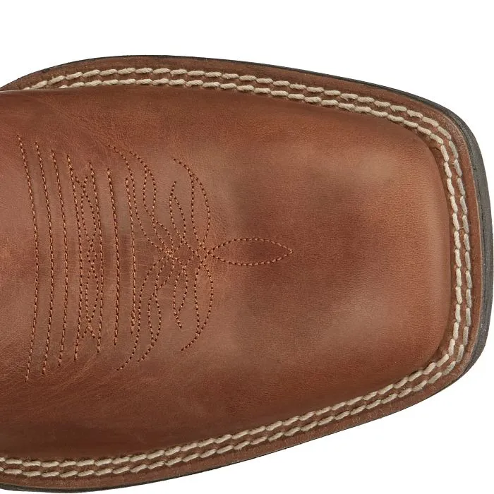 JUSTIN MENS BOWLINE HAZEL BROWN SQUARE TOE WESTERN BOOTS STYLE SE7521 Low Profile Night Travel mesh material