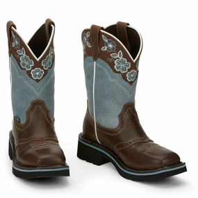 Justin Ladies Starlina Blue Boots Style GY9950 Mud Resistant Mountain Climber