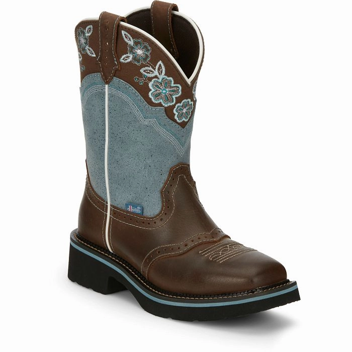 Justin Ladies Starlina Blue Boots Style GY9950 Classic Design Built Tough