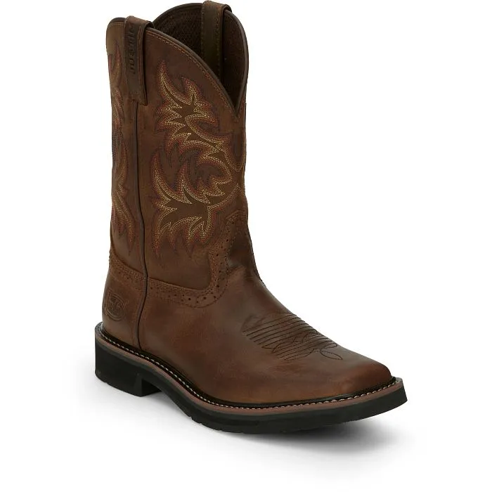 Justin Mens Driller Rugged Western Work Boots Style SE4681 Custom Fit