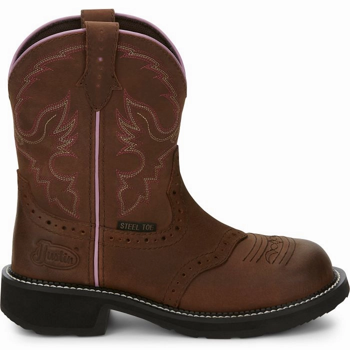 Stable Support Functional Minimalist Justin Gypsy Womens Wanette Brown EH Steel Toe WorkBoots Style GY9980