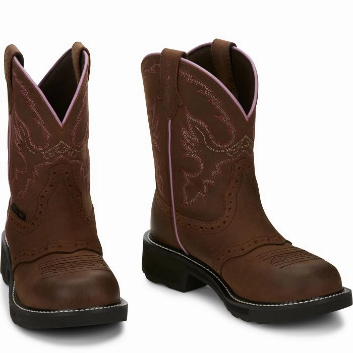 Justin Gypsy Womens Wanette Brown EH Steel Toe WorkBoots Style GY9980 Comfortable Padding Thermal Protection