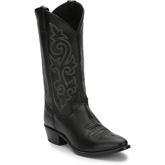 JUSTIN MENS BUCK BLACK WESTERN BOOTS STYLE 1409 Work Function Round Toe
