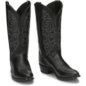 JUSTIN MENS BUCK BLACK WESTERN BOOTS STYLE 1409 Snow protection Sleek Style
