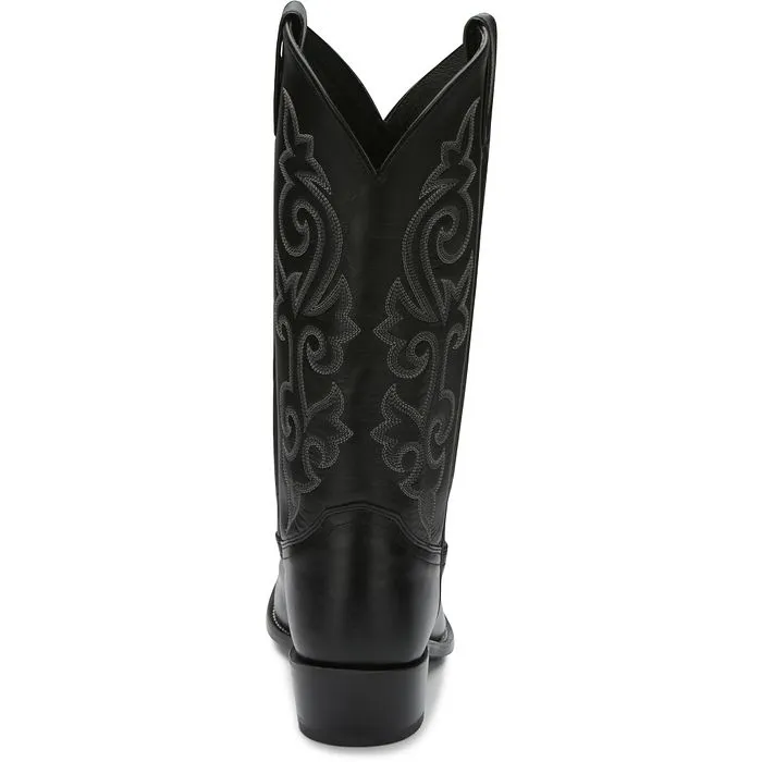 JUSTIN MENS BUCK BLACK WESTERN BOOTS STYLE 1409 Textile